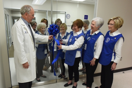 Ribbon cutting with Dr. Noebels.