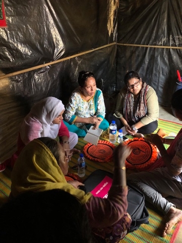 Dr. Banu at a refugee camp.